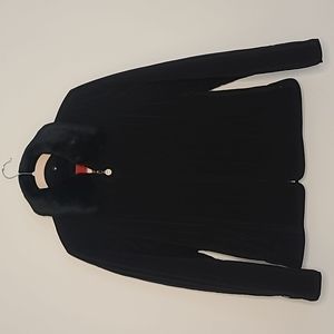 Esprit Black Quilted Faux Fur Collar Jacket